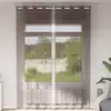 Image de vidaXL Rideaux en voile avec oeillets 2 pcs marron 140x260 cm
