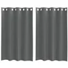 Image de vidaXL Rideaux en Voile avec oeillets 2 pcs Gris foncé 140x175 cm, Rideau en Filet, Rideau Transparent, Voile de fenêtre, Traitement de fenêtre