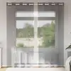 Image de vidaXL Rideaux en voile avec oeillets 2 pcs gris foncé 140x225 cm