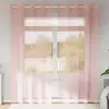 Image de vidaXL Rideaux en voile avec oeillets 2 pcs rose 140x225 cm
