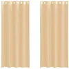 Image de vidaXL Rideaux en Voile avec oeillets 2 pcs Sable, Rideau en Filet, Rideau Transparent, Voile de fenêtre, Traitement de fenêtre