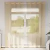 Image de vidaXL Rideaux en voile avec oeillets 2 pcs sable