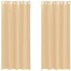 Image de vidaXL Rideaux en Voile avec oeillets 2 pcs Sable, Rideau en Filet, Rideau Transparent, Voile de fenêtre, Traitement de fenêtre