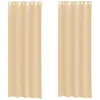 Image de vidaXL Rideaux en Voile avec oeillets 2 pcs Sable, Rideau en Filet, Rideau Transparent, Voile de fenêtre, Traitement de fenêtre