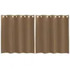 Image de vidaXL Rideaux en Voile avec oeillets 2 pcs Marron Clair, Rideau en Filet, Rideau Transparent, Voile de fenêtre, Traitement de fenêtre