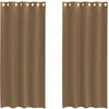 Image de vidaXL Rideaux en Voile avec oeillets 2 pcs Marron Clair, Rideau en Filet, Rideau Transparent, Voile de fenêtre, Traitement de fenêtre