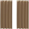 Image de vidaXL Rideaux en Voile avec oeillets 2 pcs Marron Clair, Rideau en Filet, Rideau Transparent, Voile de fenêtre, Traitement de fenêtre
