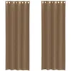 Image de vidaXL Rideaux en Voile avec oeillets 2 pcs Marron Clair, Rideau en Filet, Rideau Transparent, Voile de fenêtre, Traitement de fenêtre