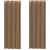 Image de vidaXL Rideaux en Voile avec oeillets 2 pcs Marron Clair, Rideau en Filet, Rideau Transparent, Voile de fenêtre, Traitement de fenêtre