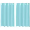 Image de vidaXL Rideaux en Voile avec oeillets 2 pcs Turquoise, Rideau en Filet, Rideau Transparent, Voile de fenêtre, Traitement de fenêtre