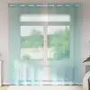 Image de vidaXL Rideaux en voile avec oeillets 2 pcs turquoise