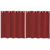 Image de vidaXL Rideaux en Voile avec oeillets 2 pcs Rouge Bordeaux, Rideau en Filet, Rideau Transparent, Voile de fenêtre, Traitement de fenêtre