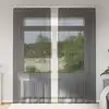 Image de vidaXL Rideaux en voile avec passe-tringle 2 pcs noir