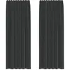 Image de vidaXL Rideaux en Voile avec Passe-tringles 2 pcs Noir, Rideau en Filet, Rideau Transparent, Voile de fenêtre, Traitement de fenêtre