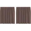 Image de vidaXL Rideaux en Voile avec Passe-tringles 2 pcs Marron, Rideau en Filet, Rideau Transparent, Voile de fenêtre, Traitement de fenêtre