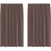 Image de vidaXL Rideaux en Voile avec Passe-tringles 2 pcs Marron, Rideau en Filet, Rideau Transparent, Voile de fenêtre, Traitement de fenêtre