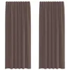 Image de vidaXL Rideaux en Voile avec Passe-tringles 2 pcs Marron, Rideau en Filet, Rideau Transparent, Voile de fenêtre, Traitement de fenêtre