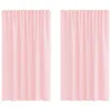Image de vidaXL Rideaux en Voile avec Passe-tringles 2 pcs Rose Clair, Rideau en Filet, Rideau Transparent, Voile de fenêtre, Traitement de fenêtre