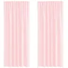 Image de vidaXL Rideaux en Voile avec Passe-tringles 2 pcs Rose Clair, Rideau en Filet, Rideau Transparent, Voile de fenêtre, Traitement de fenêtre