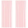 Image de vidaXL Rideaux en Voile avec Passe-tringles 2 pcs Rose Clair, Rideau en Filet, Rideau Transparent, Voile de fenêtre, Traitement de fenêtre