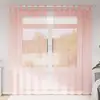 Image de vidaXL Rideaux en voile avec passe-tringles 2 pcs rose