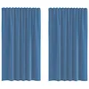 Image de vidaXL Rideaux en Voile avec Passe-tringles 2 pcs Bleu Royal, Rideau en Filet, Rideau Transparent, Voile de fenêtre, Traitement de fenêtre