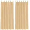 Image de vidaXL Rideaux en Voile avec Passe-tringles 2 pcs Sable, Rideau en Filet, Rideau Transparent, Voile de fenêtre, Traitement de fenêtre