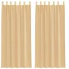 Image de vidaXL Rideaux en Voile avec Passe-tringles 2 pcs Sable, Rideau en Filet, Rideau Transparent, Voile de fenêtre, Traitement de fenêtre