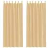 Image de vidaXL Rideaux en Voile avec Passe-tringles 2 pcs Sable, Rideau en Filet, Rideau Transparent, Voile de fenêtre, Traitement de fenêtre