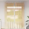 Image de vidaXL Rideaux en voile avec passe-tringles 2 pcs sable