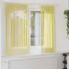 Image de vidaXL Rideaux en voile avec passe-tringles 2 pcs jaune