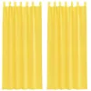 Image de vidaXL Rideaux en Voile avec Passe-tringles 2 pcs Jaune, Rideau en Filet, Rideau Transparent, Voile de fenêtre, Traitement de fenêtre