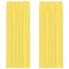 Image de vidaXL Rideaux en Voile avec Passe-tringles 2 pcs Jaune, Rideau en Filet, Rideau Transparent, Voile de fenêtre, Traitement de fenêtre