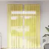 Image de vidaXL Rideaux en voile avec passe-tringles 2 pcs jaune