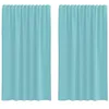 Image de vidaXL Rideaux en Voile avec Passe-tringles 2 pcs Turquoise, Rideau en Filet, Rideau Transparent, Voile de fenêtre, Traitement de fenêtre