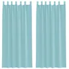 Image de vidaXL Rideaux en Voile avec Passe-tringles 2 pcs Turquoise, Rideau en Filet, Rideau Transparent, Voile de fenêtre, Traitement de fenêtre