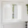 Image de vidaXL Rideaux en Voile avec Passe-tringles 2 pcs Blanc, Rideau en Filet, Rideau Transparent, Voile de fenêtre, Traitement de fenêtre