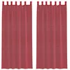 Image de vidaXL Rideaux en Voile avec Passe-tringles 2 pcs Rouge Bordeaux, Rideau en Filet, Rideau Transparent, Voile de fenêtre, Traitement de fenêtre