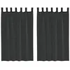 Image de vidaXL Rideaux en Voile avec Passants 2 pcs Noir, Rideau en Filet, Rideau Transparent, Voile de fenêtre, Traitement de fenêtre