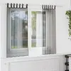 Image de vidaXL Rideaux en voile avec passants 2 pcs noir
