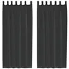 Image de vidaXL Rideaux en Voile avec Passants 2 pcs Noir, Rideau en Filet, Rideau Transparent, Voile de fenêtre, Traitement de fenêtre