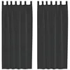 Image de vidaXL Rideaux en Voile avec Passants 2 pcs Noir, Rideau en Filet, Rideau Transparent, Voile de fenêtre, Traitement de fenêtre