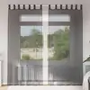 Image de vidaXL Rideaux en voile avec passants 2 pcs noir