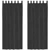 Image de vidaXL Rideaux en Voile avec Passants 2 pcs Noir, Rideau en Filet, Rideau Transparent, Voile de fenêtre, Traitement de fenêtre