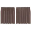 Image de vidaXL Rideaux en Voile avec Passants 2 pcs Marron, Rideau en Filet, Rideau Transparent, Voile de fenêtre, Traitement de fenêtre