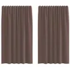 Image de vidaXL Rideaux en Voile avec Passants 2 pcs Marron, Rideau en Filet, Rideau Transparent, Voile de fenêtre, Traitement de fenêtre