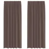 Image de vidaXL Rideaux en Voile avec Passants 2 pcs Marron, Rideau en Filet, Rideau Transparent, Voile de fenêtre, Traitement de fenêtre