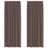 Image de vidaXL Rideaux en Voile avec Passants 2 pcs Marron, Rideau en Filet, Rideau Transparent, Voile de fenêtre, Traitement de fenêtre