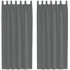 Image de vidaXL Rideaux en Voile avec Boucles 2 pcs Gris foncé 140x225 cm, Rideau en Filet, Rideau Transparent, Voile de fenêtre, Traitement de fenêtre