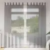 Image de vidaXL Rideaux en voile avec boucles 2 pcs gris foncé 140x225 cm